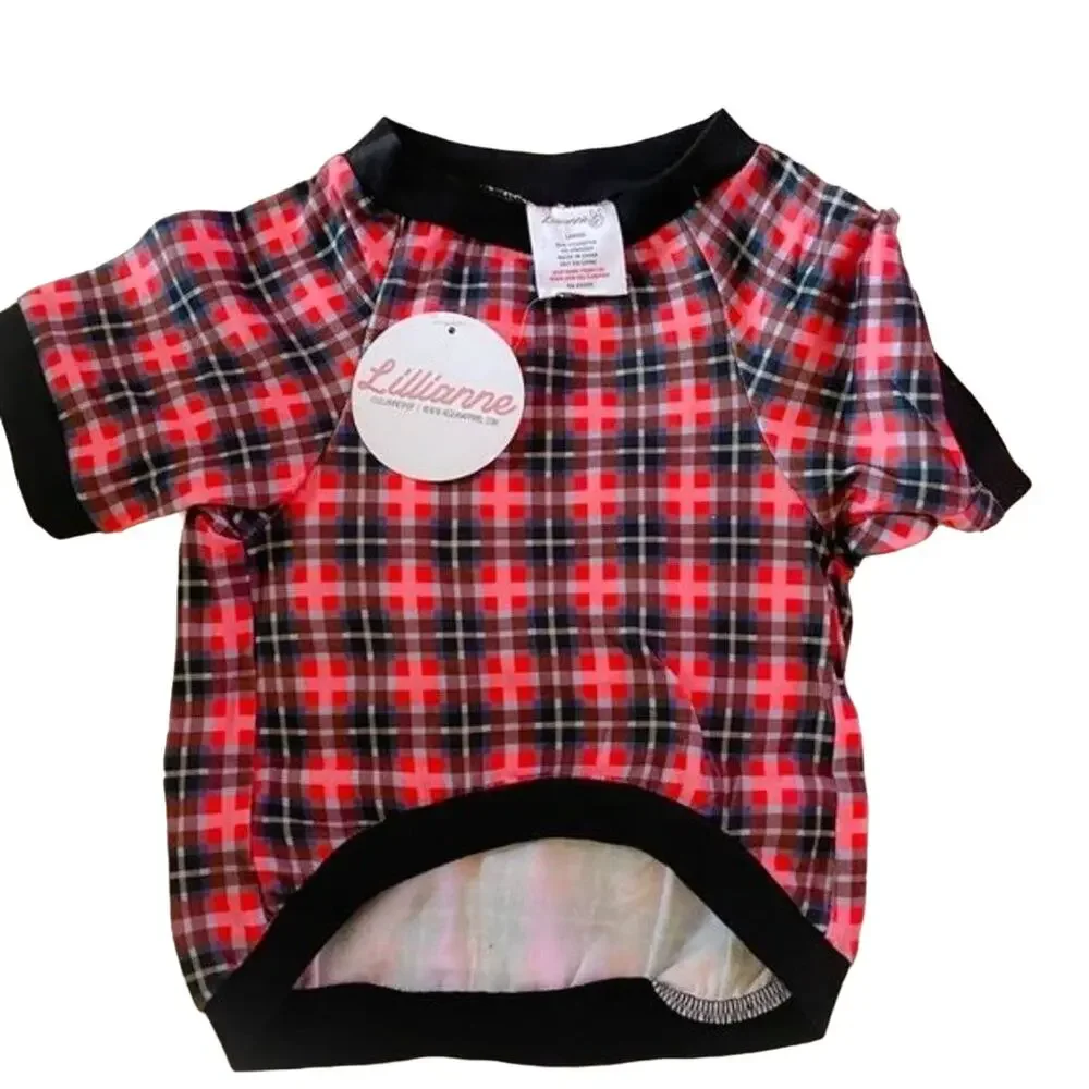ModCloth Christmas Dog Size L Plaid‎ You're Mine Pet Tee NWT